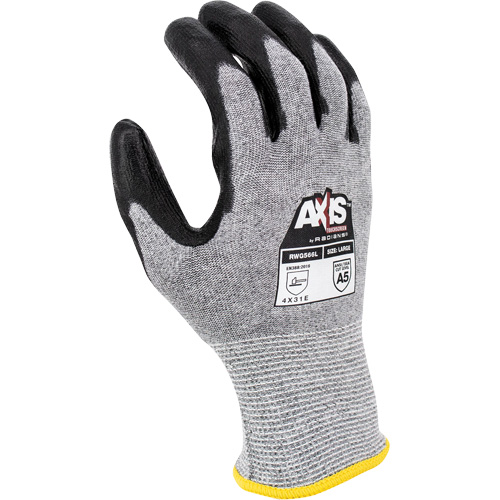 RWG566 AXIS Cut Protection Touchscreen Work Glove, Size Small, 18 Gauge, Polyurethane Coated, Stainless Steel/HPPE Shell, ASTM ANSI Level A5/EN 388 Level E Rock Safety Industrial Ltd