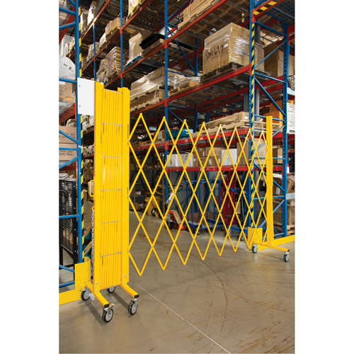 Expandable Barrier, 84" H x 20' L, Yellow Rock Safety Industrial Ltd