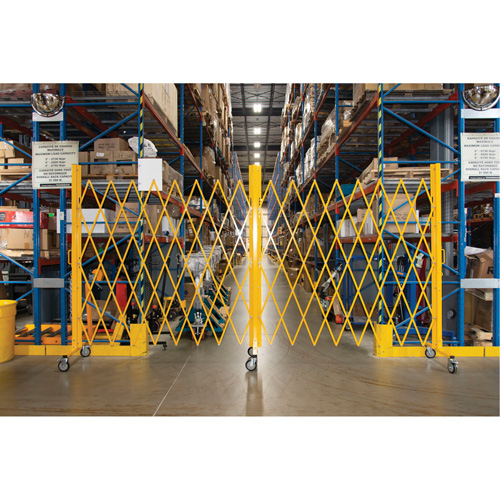 Expandable Barrier, 84" H x 20' L, Yellow Rock Safety Industrial Ltd