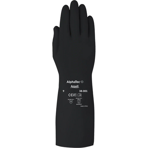 Gants d,usage moyen r&eacute;sistants aux produits chimiques AlphaTec 38001PP, Taille 10, 14" lo, Caoutchouc butyle, 14 mils Rock Safety Industrial Ltd