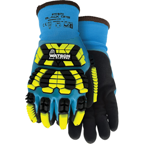 Gants d'hiver antichocs 9393TPR Stealth Black Ops, Petit, Paume en Mousse de latex, Poignet Poignet en tricot Rock Safety Industrial Ltd