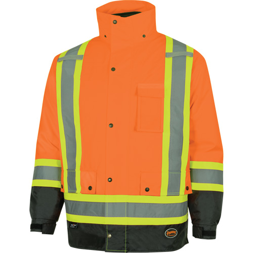 5056 Pioneer&reg; Yukon 7-in-1 Waterproof Winter Safety Parka, Polyester, Black/High Visibility Orange, X-Small Rock Safety Industrial Ltd