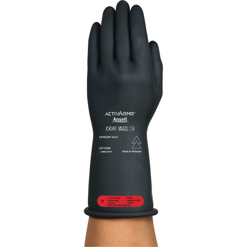 Gants &eacute;lectriques isol&eacute;s ultra l&eacute;gers ActivArmr RIG R011BUL, ASTM classe 0, Taille 9, 11" lo Rock Safety Industrial Ltd