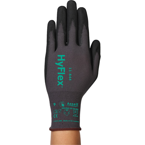 Gants Hyflex 11-844, Taille 12/3T-Grand, Calibre 15, Rev&ecirc;tement Mousse de nitrile, Enveloppe en Nylon/Spandex, ASTM ANSI niveau A1/EN 388 niveau 1/EN 388 niveau A Rock Safety Industrial Ltd