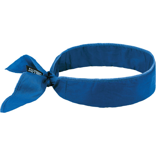 Bandeau de refroidissement Chill-Its 6702 avec polym&egrave;res int&eacute;gr&eacute;s et fermeture &agrave; nouer, Bleu Rock Safety Industrial Ltd