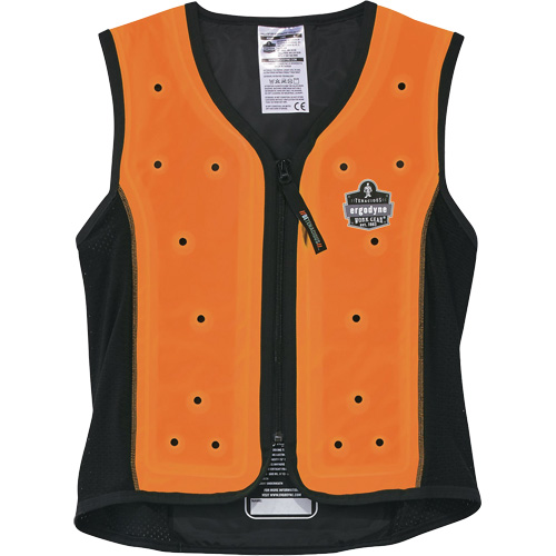 Chill-Its 6685 Dry Evaporative Cooling Vest with Zipper Closure, Medium, Orange Rock Safety Industrial Ltd