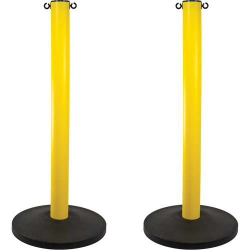 Industrial Stanchion, 37" High, Yellow Rock Safety Industrial Ltd