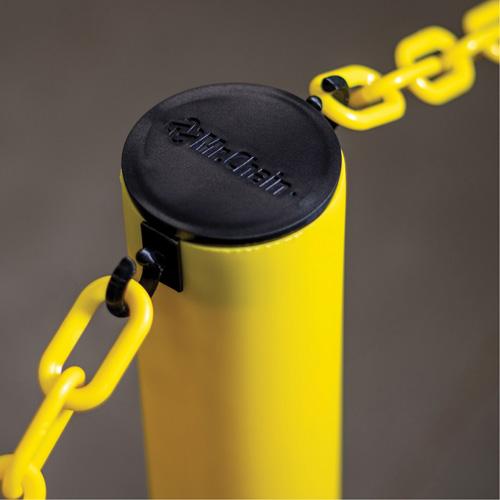 Industrial Stanchion Kit with Plastic Chain, 37" High, Black Rock Safety Industrial Ltd
