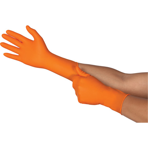 Gants jetables TOUCHNTUFF 93-800, 10/9,5, Latex/N&eacute;opr&egrave;ne/Nitrile, 23,6-mils, Sans poudre, Orange Rock Safety Industrial Ltd