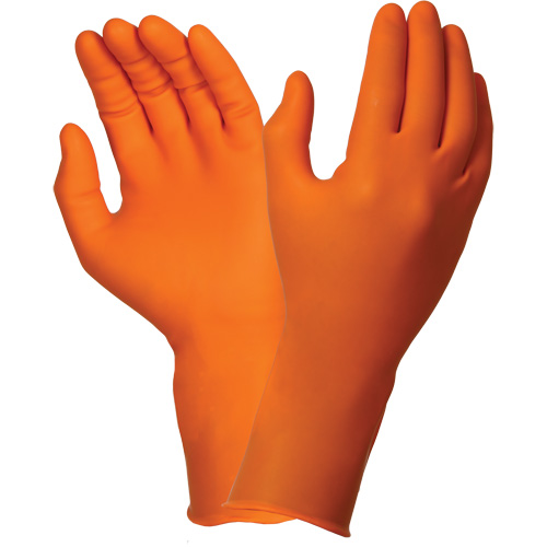 Gants jetables TOUCHNTUFF 93-800, 10/9,5, Latex/N&eacute;opr&egrave;ne/Nitrile, 23,6-mils, Sans poudre, Orange Rock Safety Industrial Ltd