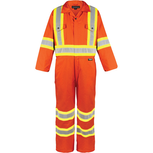 Combinaison non doubl&eacute;e haute visibilit&eacute;, Moyen, Orange haute visibilit&eacute; Rock Safety Industrial Ltd
