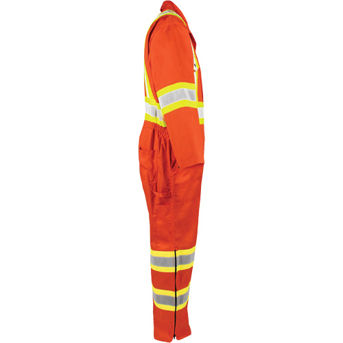 Combinaison non doubl&eacute;e haute visibilit&eacute;, Moyen, Orange haute visibilit&eacute; Rock Safety Industrial Ltd