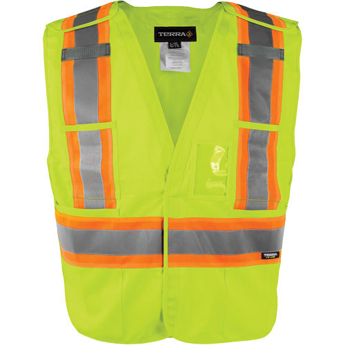 Gilet haute visibilit&eacute; &agrave; d&eacute;tachement rapide en 5 points, Orange haute visibilit&eacute;, 2T-Grand/3T-Grand, Polyester Rock Safety Industrial Ltd
