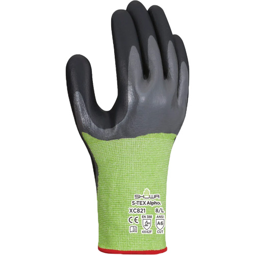 Gants r&eacute;sistants &agrave; la coupe S-TEX Alpha XC821, Taille 2T-Grand/10, Calibre 18, Rev&ecirc;tement Nitrile, Enveloppe en Polyester/Nylon/Polyur&eacute;thane/PEHP/Tungst&egrave;ne, ASTM ANSI niveau A6/EN 388 niveau F Rock Safety Industrial Ltd