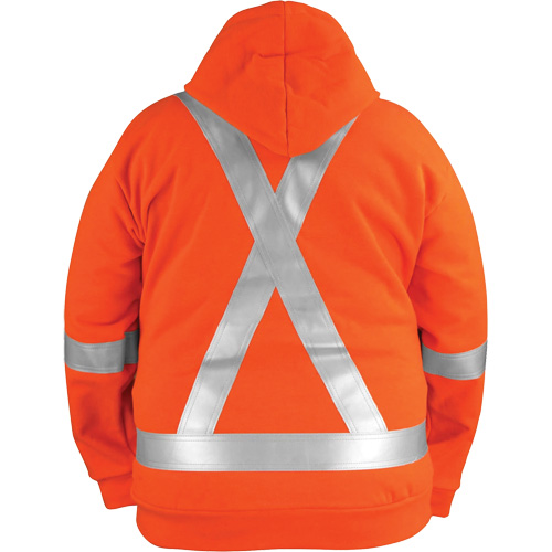 Chandail haute visibilit&eacute; &agrave; fermeture &eacute;clair sur le devant, r&eacute;sistant au vent, avec capuchon amovible, Hommes, Grand, Orange haute visibilit&eacute;, 27,7 cal/cm² Rock Safety Industrial Ltd