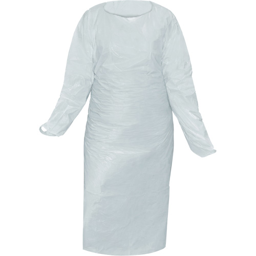 Blouse CoverMe avec passe-pouces, Taille unique, Blanc, Poly&eacute;thyl&egrave;ne Rock Safety Industrial Ltd
