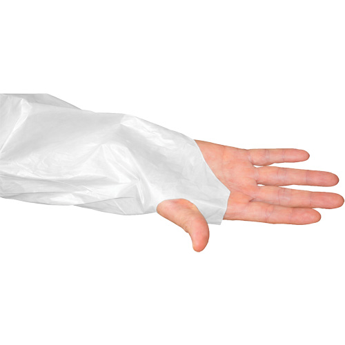 Blouse CoverMe avec passe-pouces, Taille unique, Blanc, Poly&eacute;thyl&egrave;ne Rock Safety Industrial Ltd