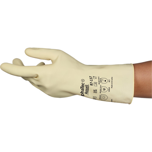 Gants naturels et l&eacute;gers AlphaTec 87-137, Taille 9, 11,8" lo, Latex de caoutchouc, 16 mils Rock Safety Industrial Ltd