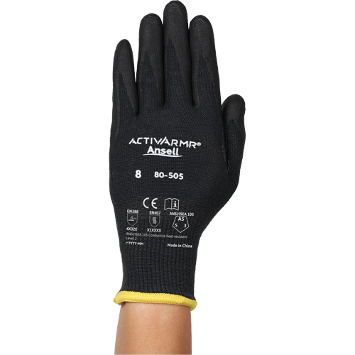 Gants r&eacute;sistants &agrave; la chaleur conductrice et &agrave; la coupe ActivArmr 80-505, Taille 11, Calibre 13, Rev&ecirc;tement Mousse de nitrile, Enveloppe en Kevlar/Intercept, ASTM ANSI niveau A5/EN 388 niveau E Rock Safety Industrial Ltd