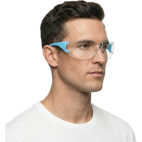 Adapt Lite Blue/White Safety Glasses, Clear Lens, Anti-Fog/Anti-Scratch, ANSI Z87+/Meets/Exceeds CSA Z94.3 Rock Safety Industrial Ltd