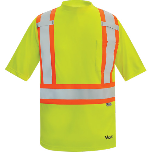 Viking&reg; Safety Bamboo Lined T-shirt, Polyester, Medium, High Visibility Lime-Yellow Rock Safety Industrial Ltd