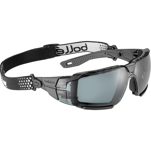 Lunettes de s&eacute;curit&eacute; RUSH+ 2.0 XP avec monture noire et grise, M/G, Lentille Fum&eacute;e, Antibu&eacute;e/Anti-&eacute;gratignures, ANSI Z87+ Rock Safety Industrial Ltd