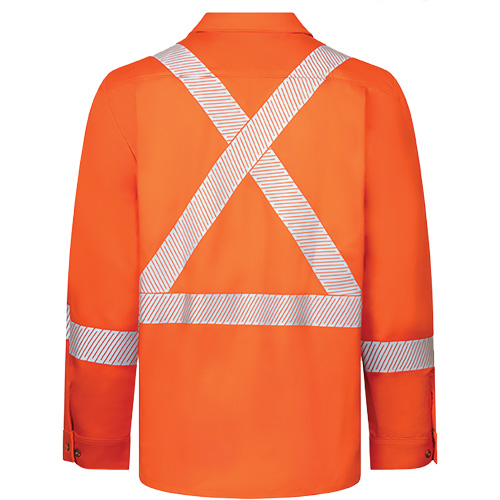 Chemise de travail haute visibilit&eacute; &agrave; bandes segment&eacute;es 7 oz de luxe Avenger, Style 652, Hommes, 2T-Grand (grande taille), Orange Rock Safety Industrial Ltd