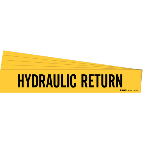 Marqueur de tuyau Hydraulic Return, Autocollant, 4" h x 24" la, Noir sur jaune Rock Safety Industrial Ltd
