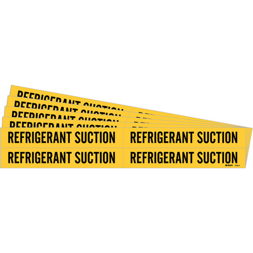 Marqueurs de tuyau Refrigerant Suction, Autocollant, 1-1/8" h x 7" la, Noir sur jaune Rock Safety Industrial Ltd