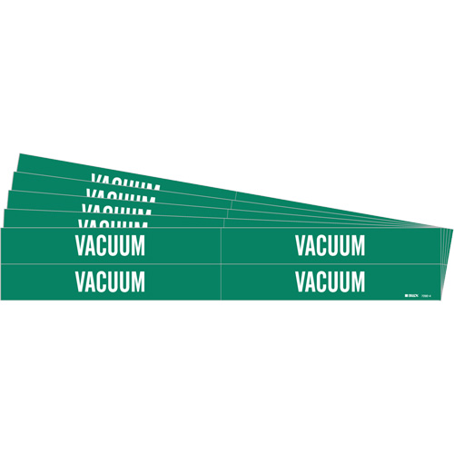 Marqueurs de tuyau Vacuum, Autocollant, 1-1/8" h x 7" la, Blanc/vert Rock Safety Industrial Ltd