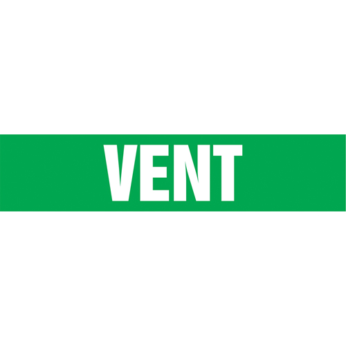Marqueurs de tuyau "Vent", Autocollant, 2-1/2" h x 12" la, Blanc/vert Rock Safety Industrial Ltd