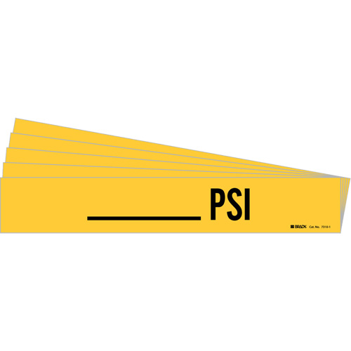"PSI" Pipe Marker, Self-Adhesive, 2-1/4" H x 14" W, Black on Yellow Rock Safety Industrial Ltd