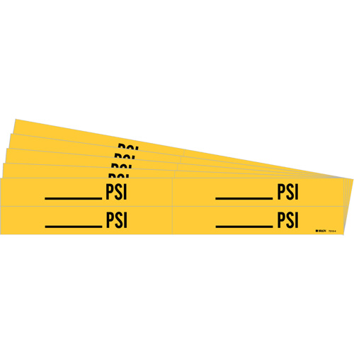 "Blank PSI" Pipe Markers, Self-Adhesive, 1-1/8" H x 7" W, Black on Yellow Rock Safety Industrial Ltd