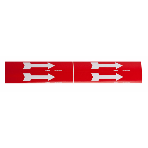 Marqueur de tuyau  Arrow, Autocollant, 1-1/8" h x 7" la, Noir sur jaune Rock Safety Industrial Ltd