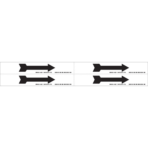 Marqueur de tuyau  Arrow, Autocollant, 1-1/8" h x 7" la, Noir sur blanc Rock Safety Industrial Ltd