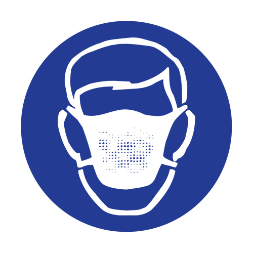 &eacute;tiquettes Right to Know avec pictogramme - Masque contre la poussi&egrave;re, Vinyle, Feuille, 2-1/4" lo x 2-1/4" la Rock Safety Industrial Ltd