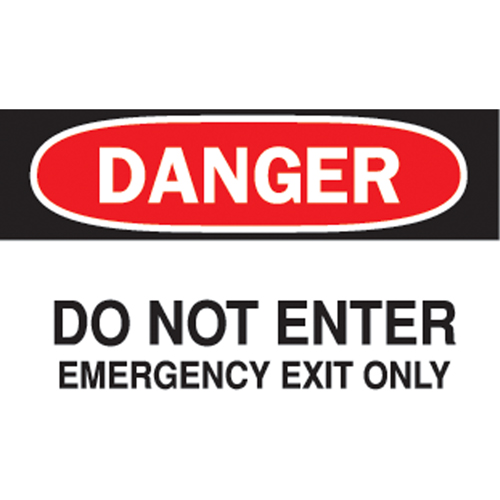 Enseigne  Emergency Exit Only , 7" x 10", Vinyle, Anglais Rock Safety Industrial Ltd