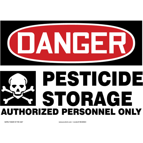 Enseigne  Pesticide Storage , 10" x 14", Aluminium, Anglais Rock Safety Industrial Ltd