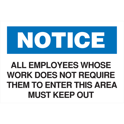 Enseigne pour zones d'acc&egrave;s restreint, 7" x 10", Plastique, Anglais Rock Safety Industrial Ltd
