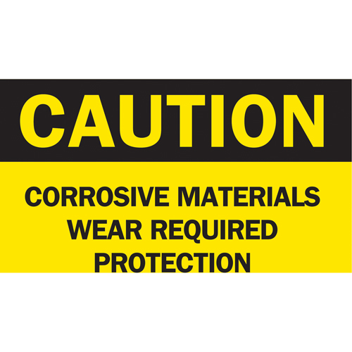 Enseigne  Corrosive Materials , 10" x 14", Plastique, Anglais Rock Safety Industrial Ltd