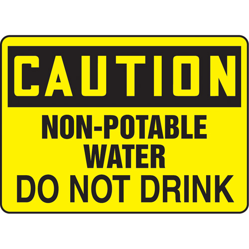 Enseigne  Non-Potable Water , 7" x 10", Plastique, Anglais Rock Safety Industrial Ltd