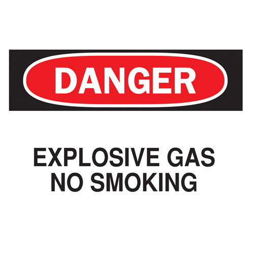 Enseigne  Explosive Gas , 7" x 10", Plastique, Anglais Rock Safety Industrial Ltd