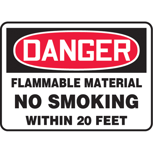 Enseigne  Flammable Material , 10" x 14", Aluminium, Anglais Rock Safety Industrial Ltd