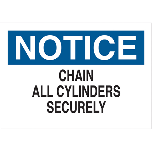 Enseigne  Chain All Cylinders , 7" x 10", Aluminium, Anglais Rock Safety Industrial Ltd