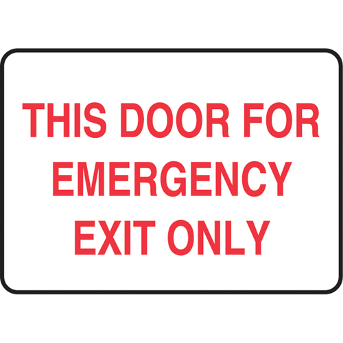 Enseigne  Door For Emergency Exit , 10" x 14", Aluminium, Anglais Rock Safety Industrial Ltd