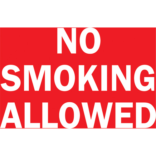 Enseigne  No Smoking , 10" x 14", Vinyle, Anglais Rock Safety Industrial Ltd