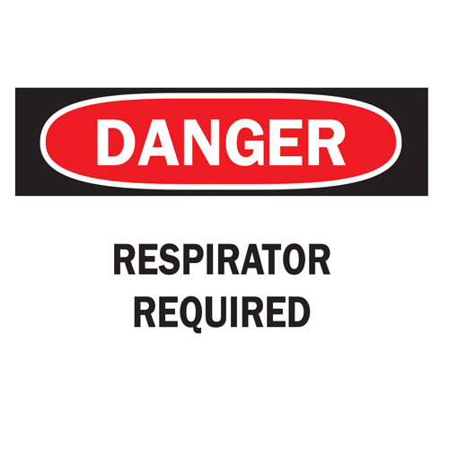 Enseigne  Respirator Required , 10" x 14", Plastique, Anglais Rock Safety Industrial Ltd