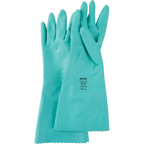 StanSolv&reg; Embossed Z-Pattern Grip Gloves, Size Small/7, 14" L, Nitrile, Interlock Inner Lining, 11-mil Rock Safety Industrial Ltd