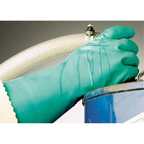 StanSolv&reg; Embossed Z-Pattern Grip Gloves, Size Medium/8, 14" L, Nitrile, Interlock Inner Lining, 11-mil Rock Safety Industrial Ltd