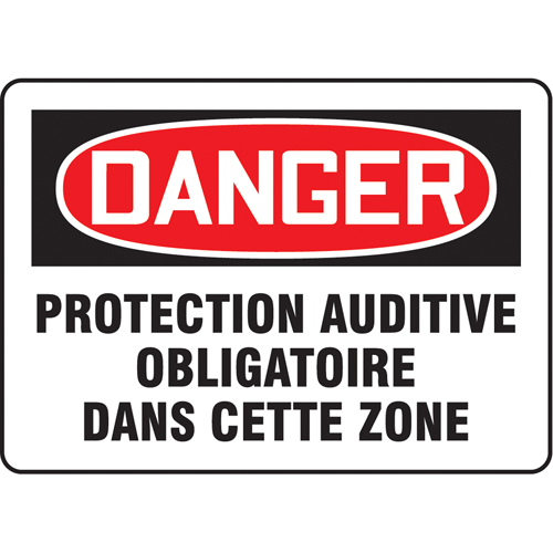 Enseigne  Protection auditive , 10" x 14", Aluminium, Français Rock Safety Industrial Ltd